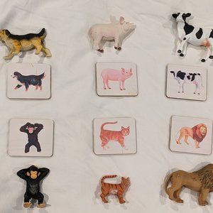 Lovevery Montessori Animal Match with Drawstring Bag